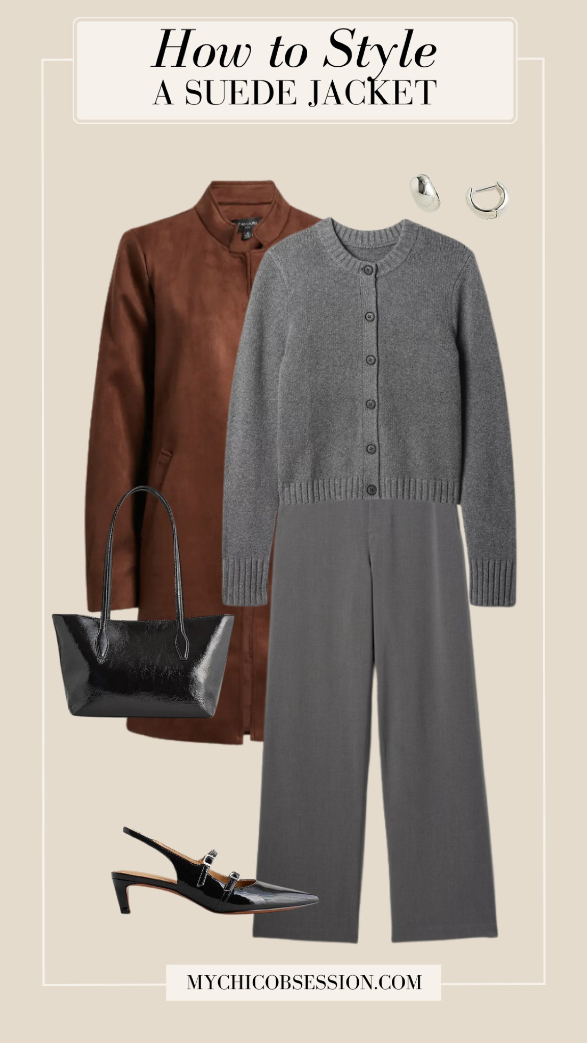 Pair a long suede jacket with a tonal gray look for a chic fall outfit. Add a leather tote bag and black slingback heels to complete the ensemble.

#LTKStyleTip #LTKSeasonal