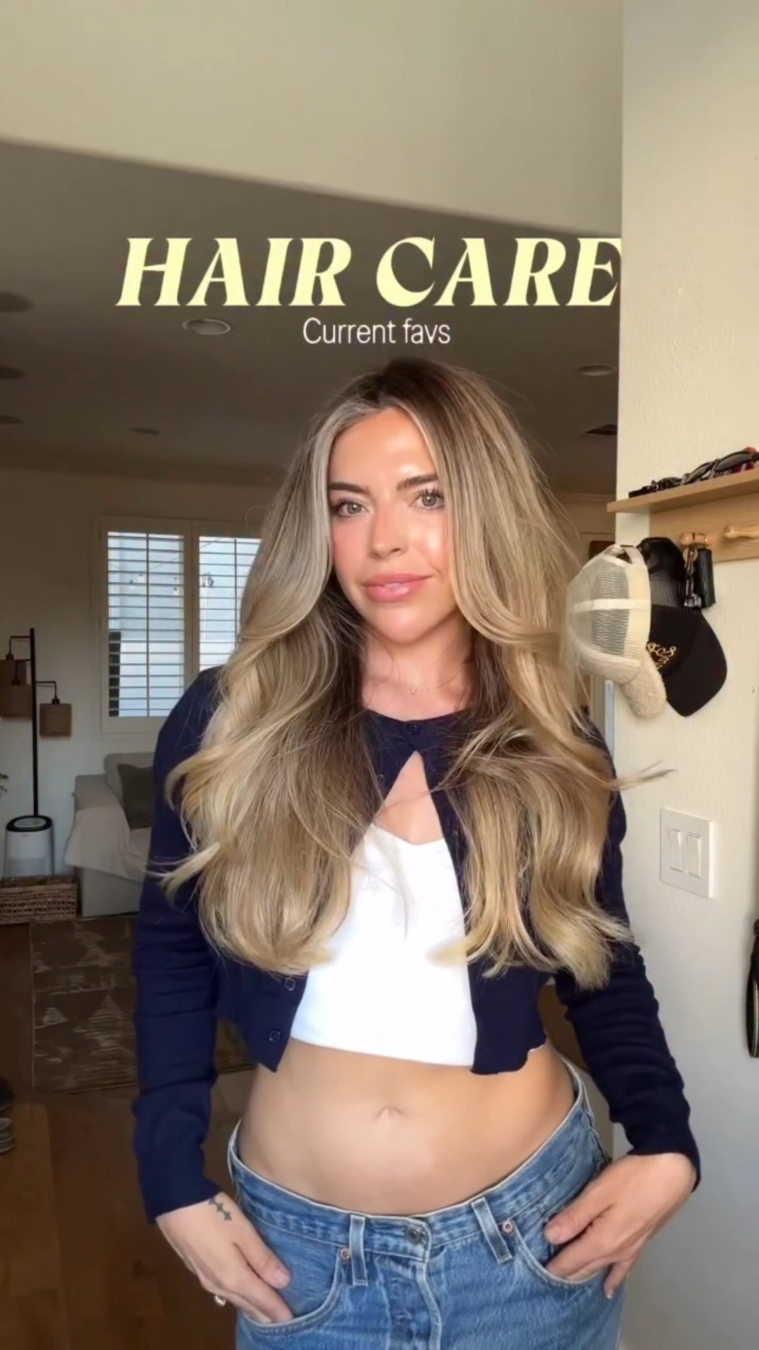 Okay so im pretty sure I’ve nailed my Hair Care routine!! All these products i truly LOVE SOOO MUCH and i feel have made such a HUGE difference in my hair health WHILE keeping it long, healthy and so happy!!! ✨🫶🏼

@k18hair Damage shield Shampoo & Conditioner 
@olaplex no6 Bond Smoother (I FREAKINGGGG LOVE THIS STUFF SO MUCH AND HAVE PROB GONE THROUGH 8-10 bottles) 
@innersenseorganicbeauty Quiet Calm Curl Control (thick & very hydrating) great for wavy or curly hair 
@olaplex no5 Moisturize & Mend Leave in Conditioner (Hydrates & Repairs- more lightweight)
@theouai hair oil (very light weight) i always finish with a hair oil whether wet or dry!)
@josiemaran Argan Oil (not shown) but i am obsessed with this stuff and use it every single night in between washes on my dry hair! Applying it from bottom of my ear to my ends ❤️