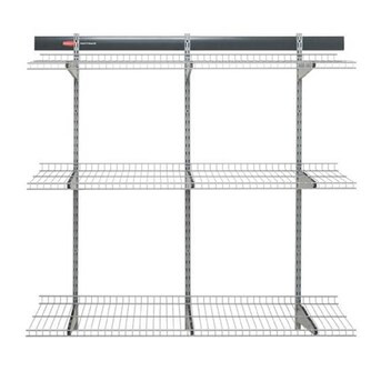Rubbermaid FastTrack Garage 16-Piece 48-in Gray Steel Multipurpose Storage Rail System | Lowe's