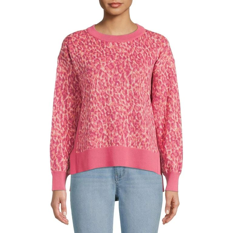 Time and Tru Women's Long Sleeve Fashion Sweater, Lightweight | Walmart (US)