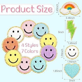 28 Pcs Iron On Patches Colorful Sew Iron on Patch Chenille Embroidered Patches Applique Patches f... | Amazon (US)