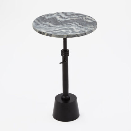 Black Marbled Top Davine Side Table 62x37cm | TK Maxx