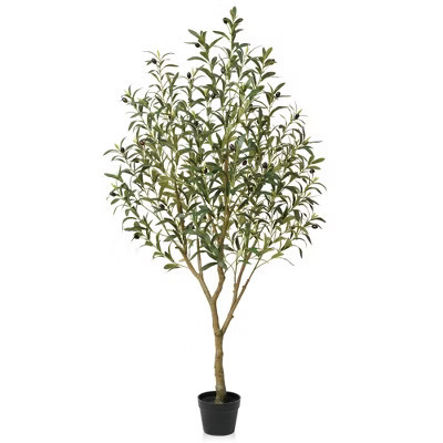 DR.Planzen 5FT Single-Trunk Artificial Olive Tree Fake Plants with Realistic Black Olives ¨C Indoor/Outdoor Plant for Home Decor | Target