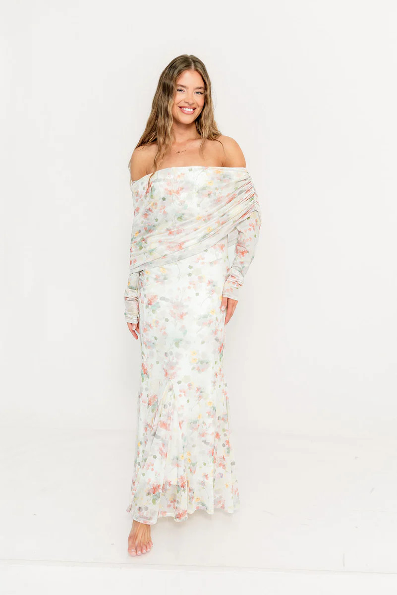 Azaleia Maxi Dress in Pastel Mix Floral - Size up for Bump *3/15 PRE-O | Worth Collective