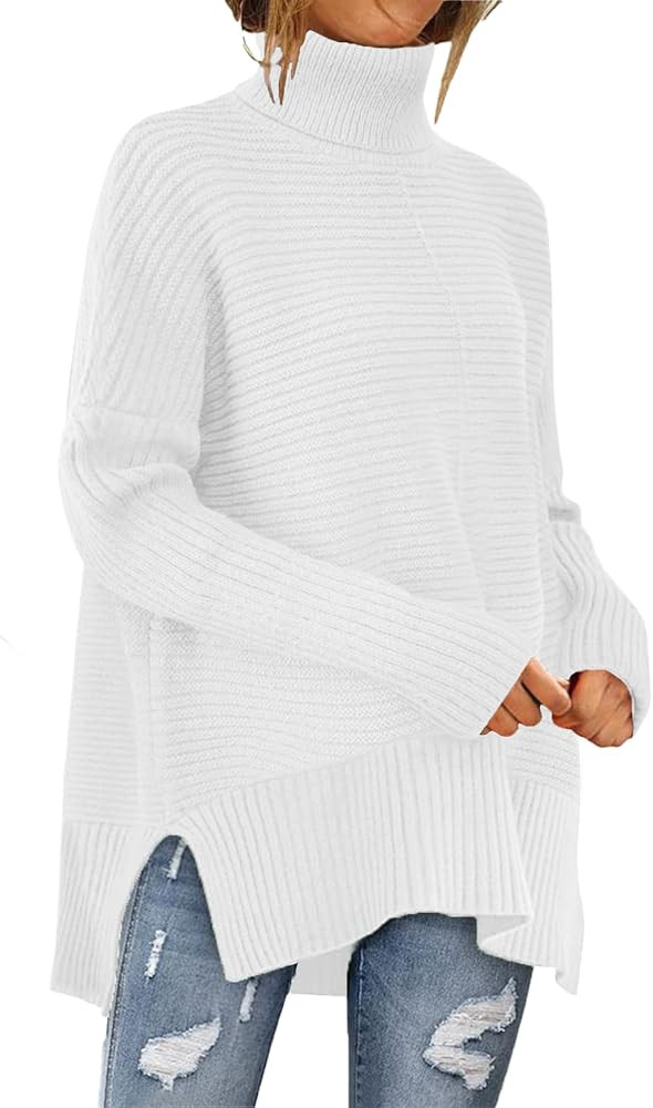 MixShe Womens Sweaters Fall Fashion Clothes Long Sleeve Tops Casual Turtleneck Shirts Ladies Tren... | Amazon (US)