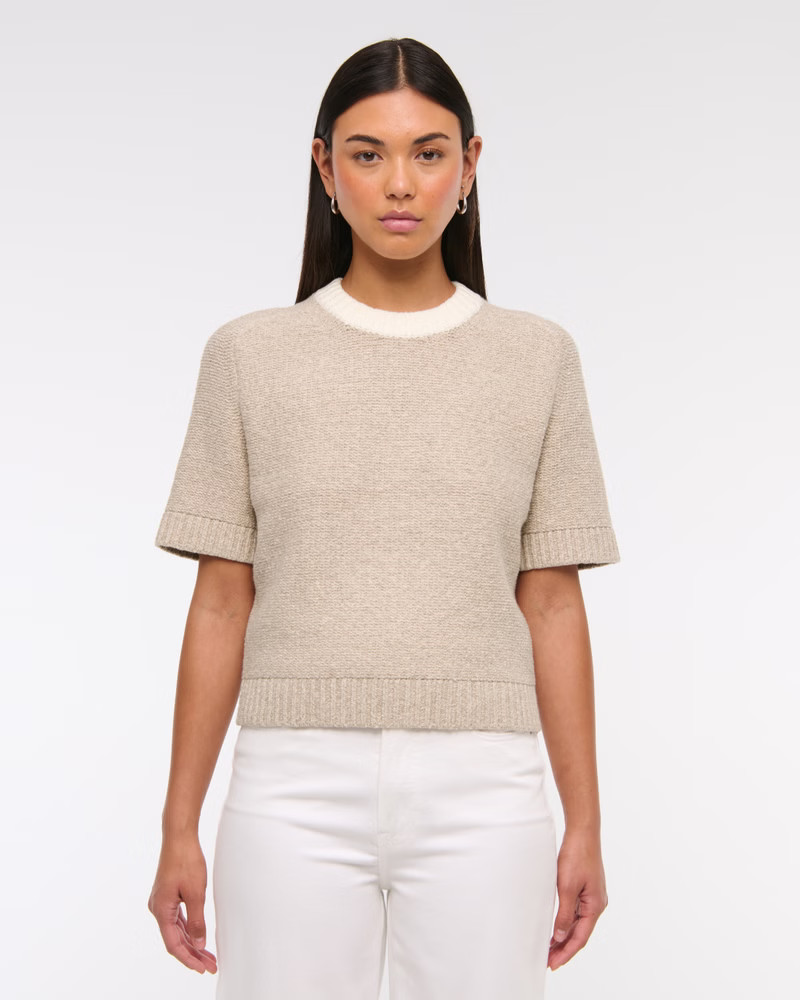 The A&F Madeline Textural Crew Sweater Tee | Abercrombie & Fitch (US)