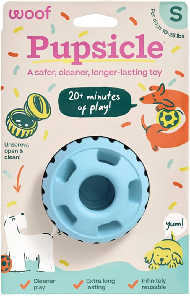 WOOF Pupsicle Interactive Dog Ball Toy for Dogs Small 10-25 lbs - Blue | Amazon (US)