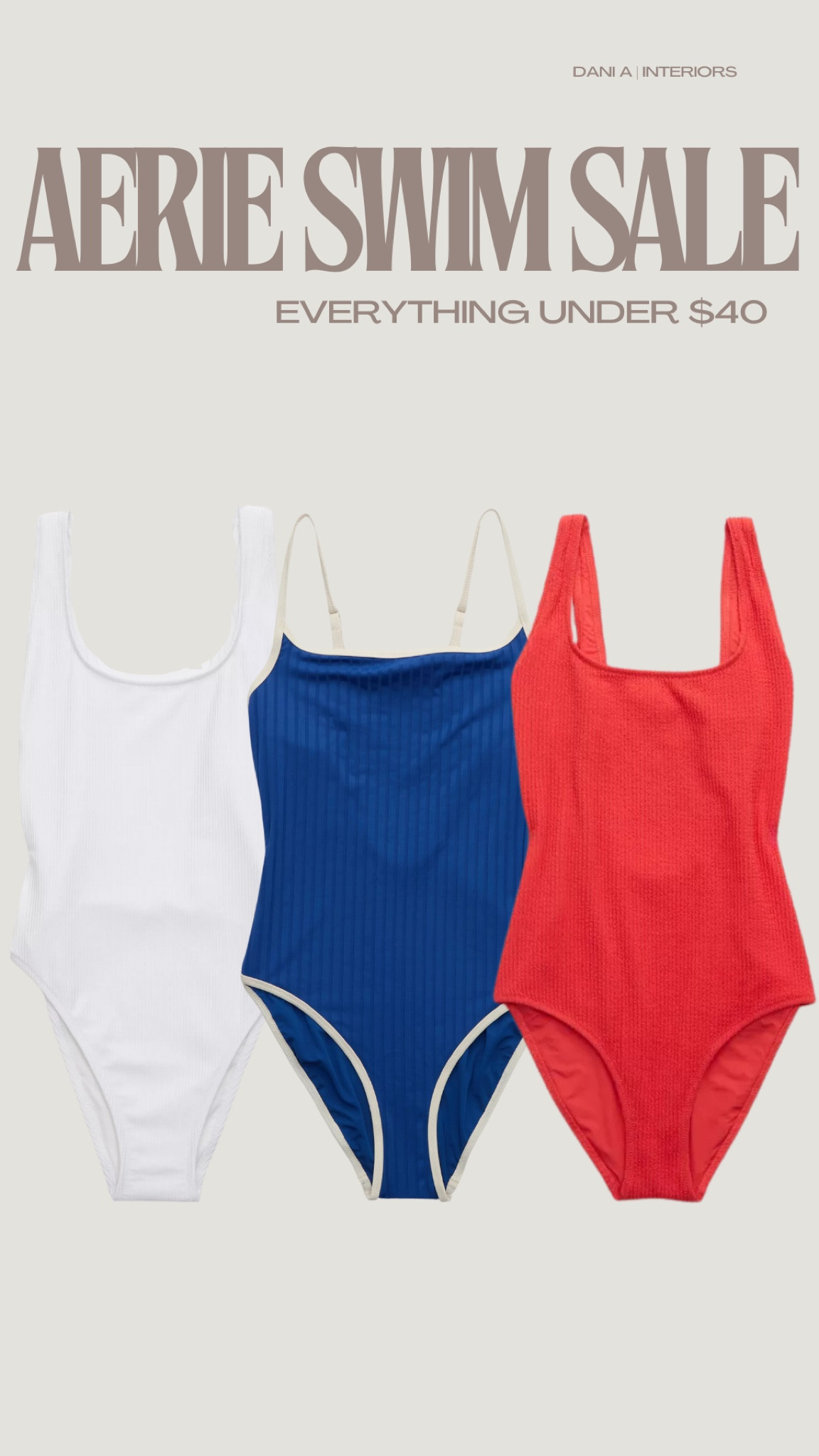 My favorite one piece swimsuits + more from AERIE on sale today, under $40 ! ☀️☀️☀️☀️

#LTKswim #LTKsalealert #LTKSpringSale