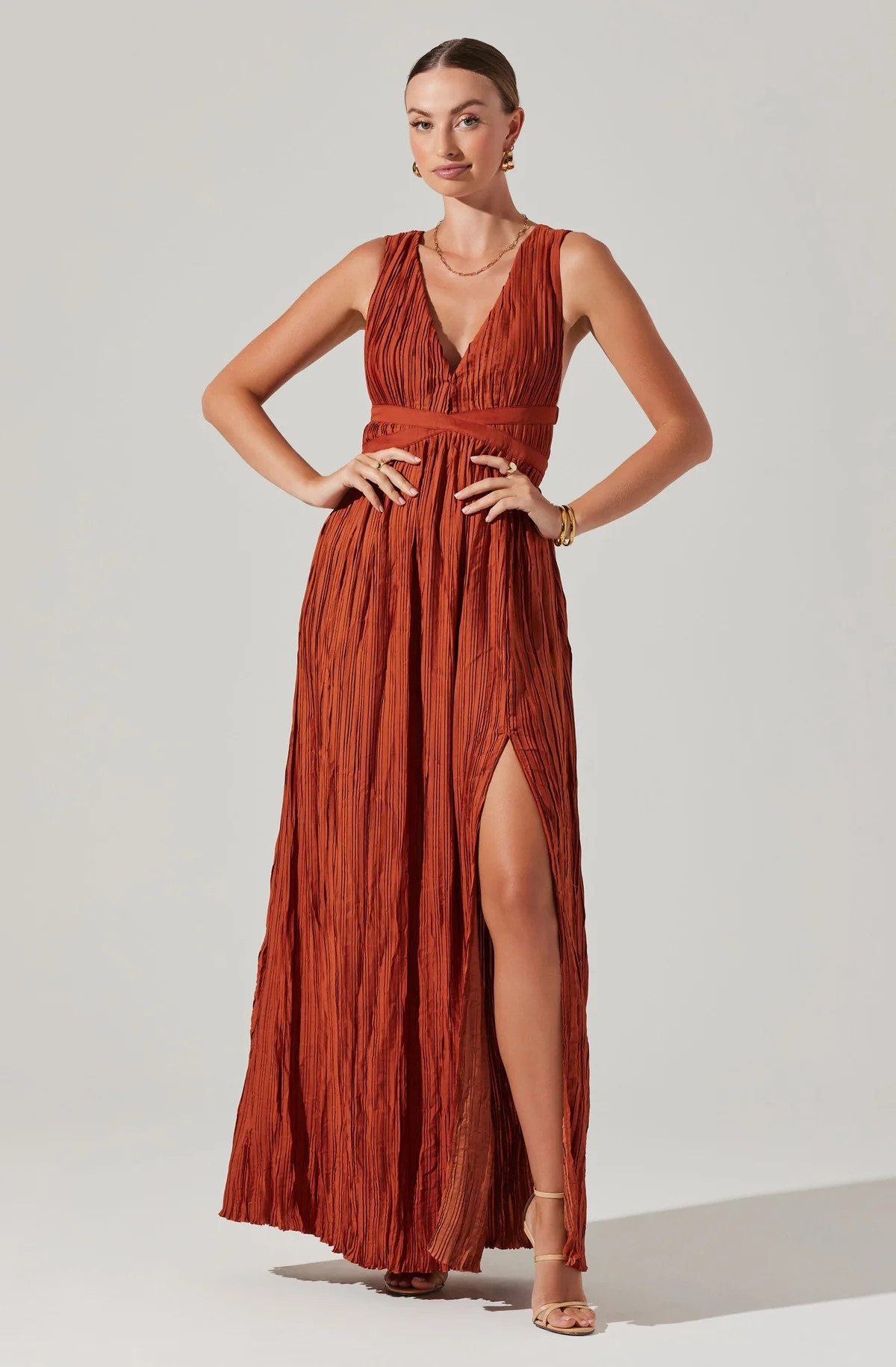Tesni Pleated Maxi Dress | ASTR The Label (US)