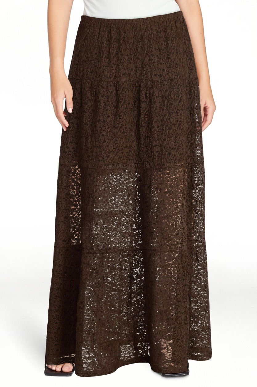 No Boundaries Lace Tiered Maxi Skirt, Women's XXS-XXL | Walmart (US)