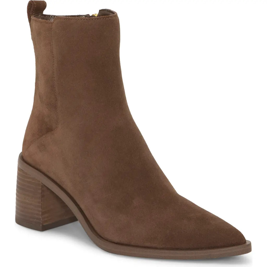 Vince Camuto Lorelai Pointed Toe Bootie in Toasted Taupe Verona at Nordstrom Rack, Size 12 | Nordstrom Rack