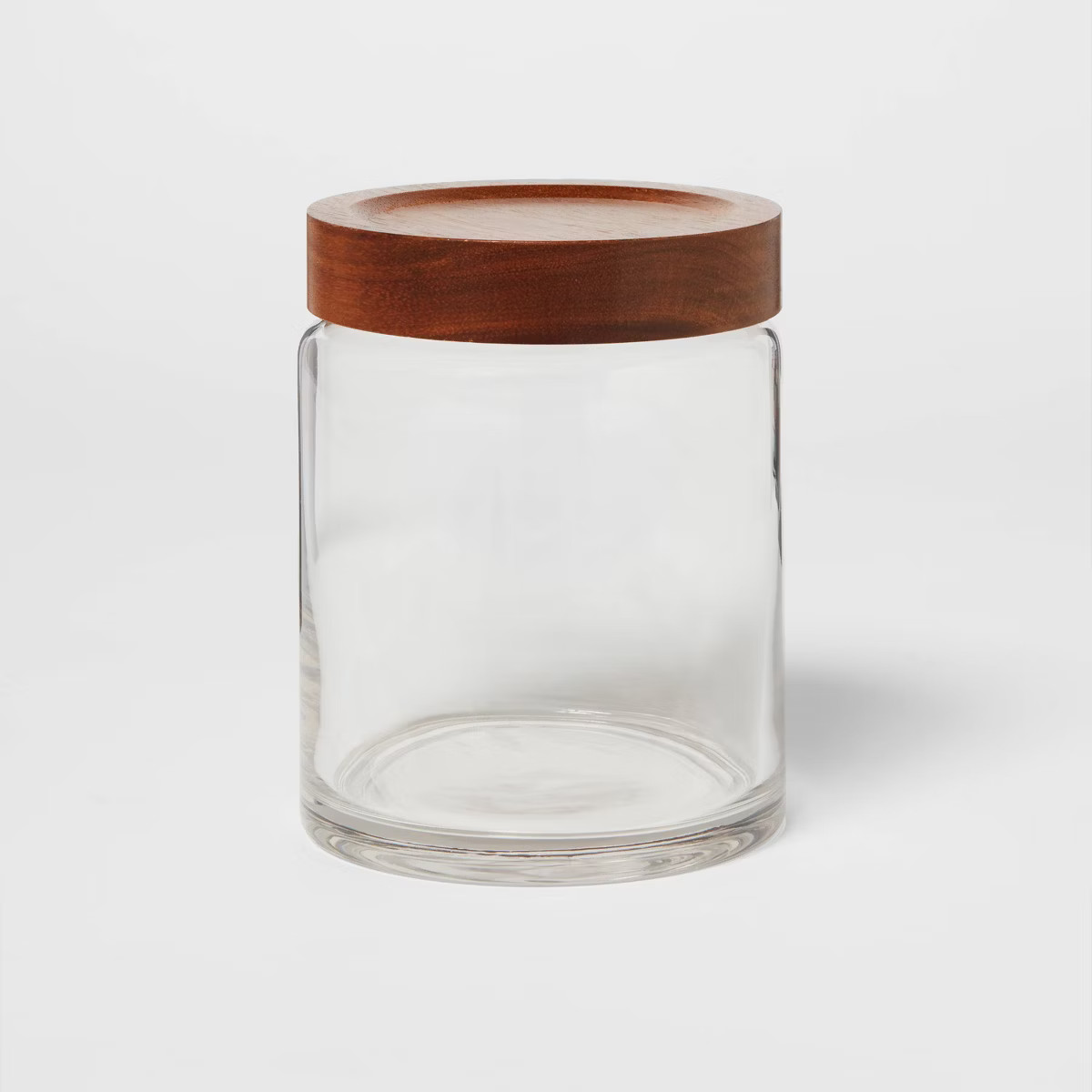 Canister Acacia/Glass Medium - Threshold™: Traditional Style Decorative Glass Jar for Storage, ... | Target