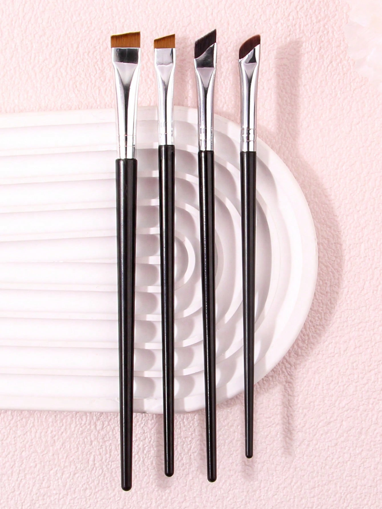 Professional Eyeliner Brush, 4Pcs Long Handle Reversible Cosmetic Brush Makeup Tools For Sensitiv... | SHEIN