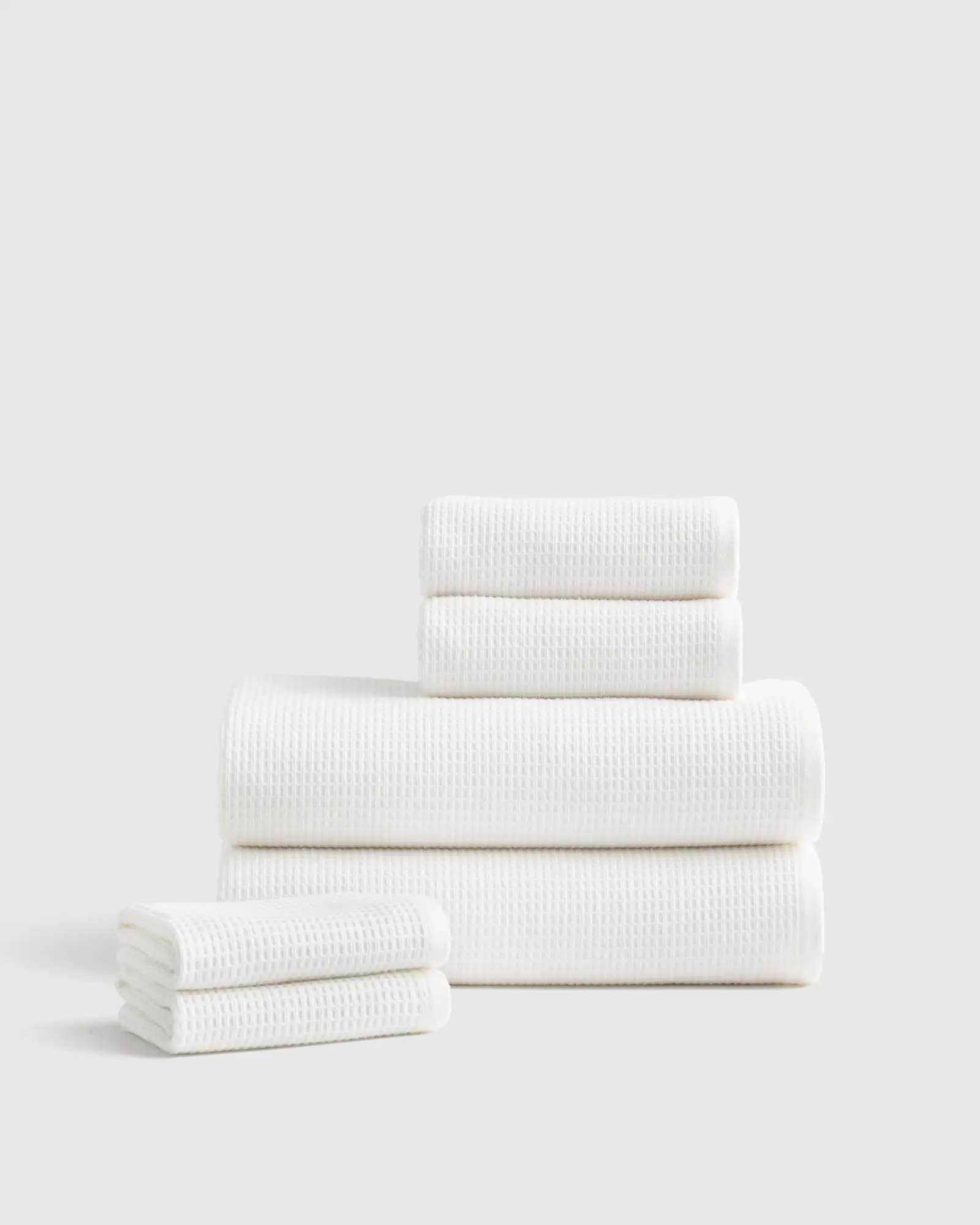 Turkish Waffle Terry Bath Towel Bundle in White | Quince