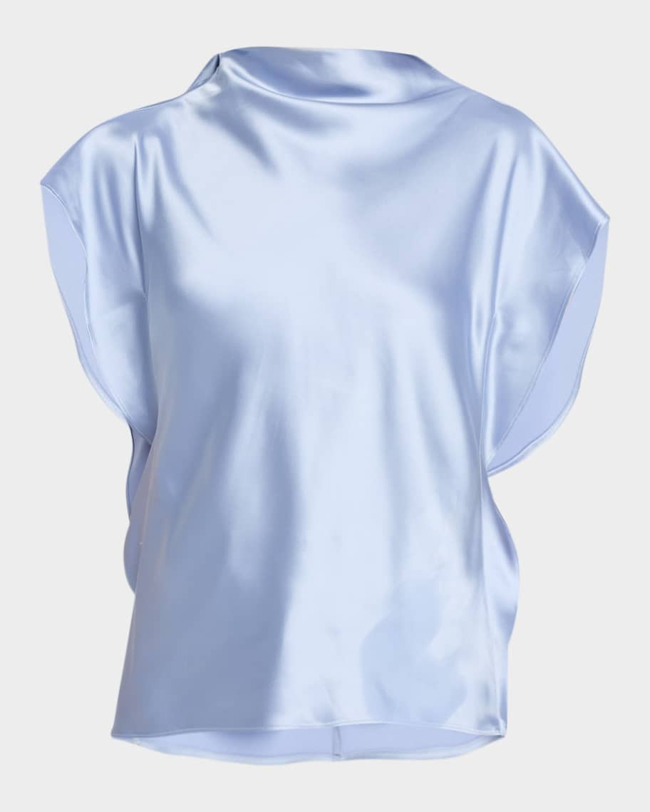 Tanya Taylor Adrien Draped Satin Top | Neiman Marcus