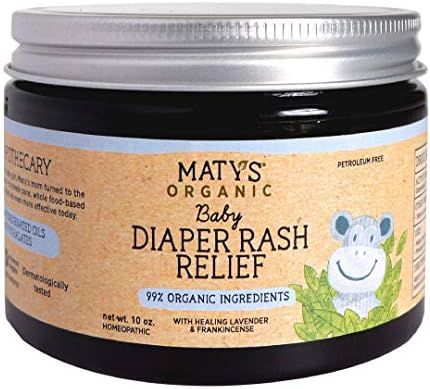 Maty's Organic Baby Diaper Rash Relief, Heals with Lavender, Aloe & Zinc, 10 Ounce | Amazon (US)