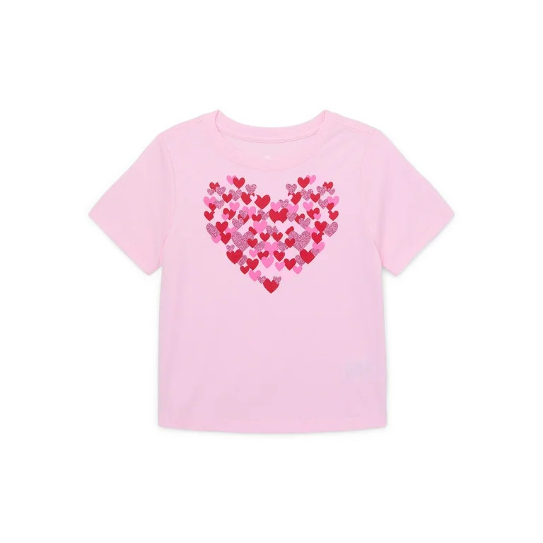 Way To Celebrate Toddler Girl Valentine's Day Short Sleeve Graphic T-Shirt, Sizes 12M-5T | Walmart (US)