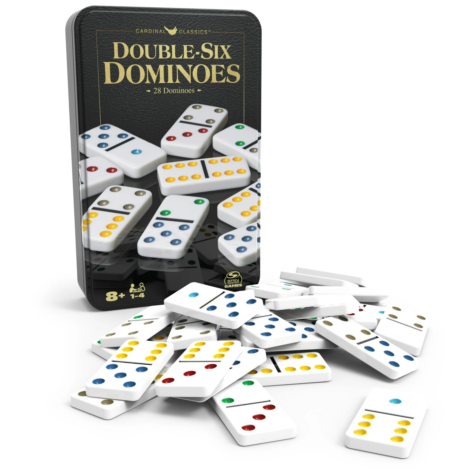 Double Six Dominoes Set in Storage Tin, for Families and Kids Ages 8 and up - Walmart.com | Walmart (US)