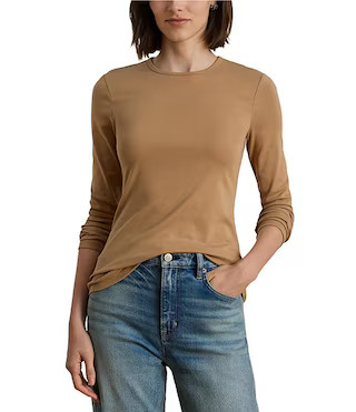 Lauren Ralph Lauren Knit Crew Neck Long Sleeve Top | Dillard's | Dillard's
