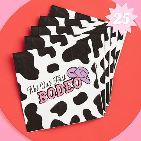 xo, Fetti Not Our First Rodeo Napkins - 3-ply, 25 pcs | Bachelorette Party Decorations, Nashville... | Amazon (US)