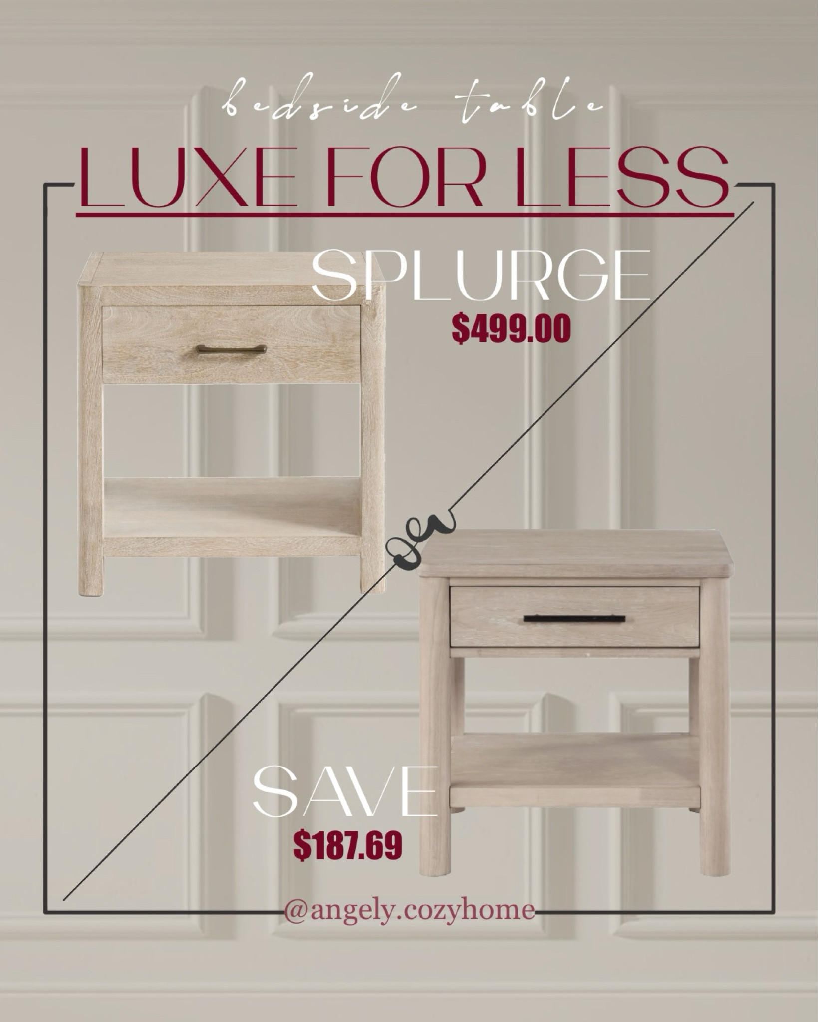 Save or Splurge - Bedside Table ✨

#LTKHome #LTKFallSale #LTKSaleAlert