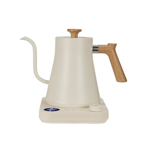Gooseneck Electric Kettle,Electric Kettles, ±1℉ Temperature Control, Ultra-Quiet 304 Stainless Steel, for Coffee, Tea & Milk, Auto Boil Detection, 8 Safety Protections & Memory Function(white, 0.9L) | Amazon (US)