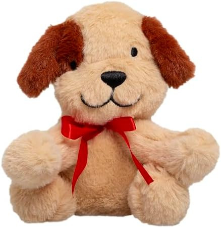 Pearhead Valentine Puppy Plushie with Red Ribbon Collar – Soft Stuffed Dog Toy for Baby, Toddle... | Amazon (US)