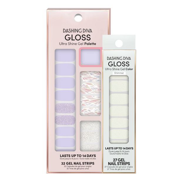 Dashing Diva Gloss Ultra Shine Gel Mani Bundle - Gleam Queen and Lunar Pearl | Target