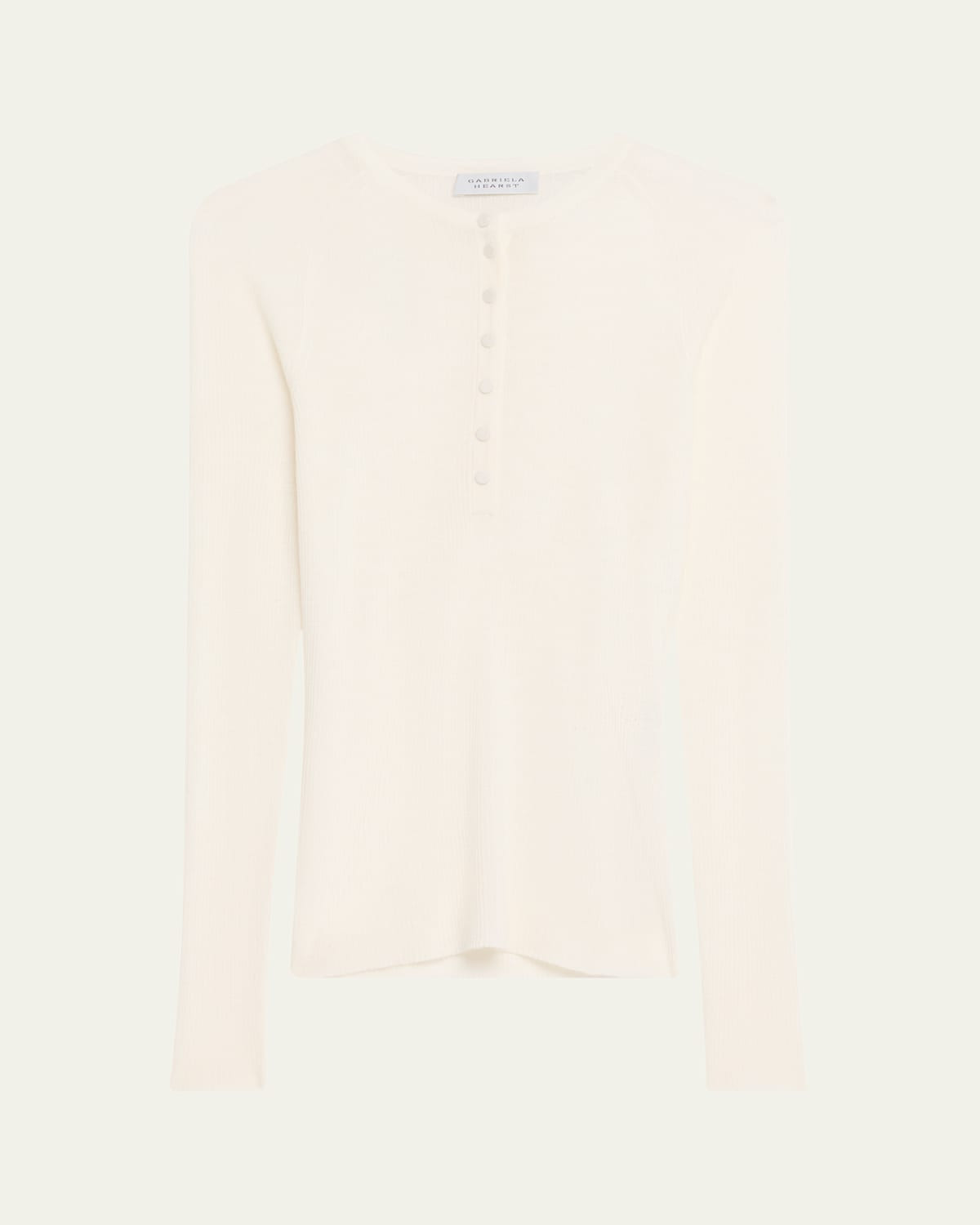 Anges Cashmere Rib Henley Sweater | Bergdorf Goodman