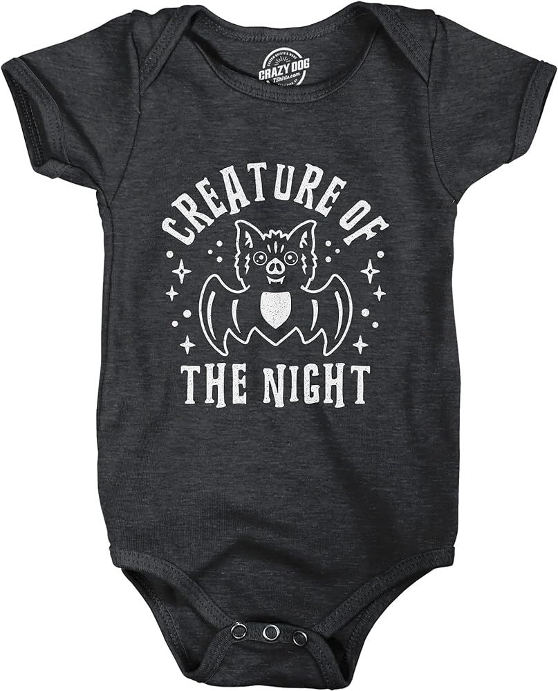 Creature of The Night Baby Bodysuit Funny Cute Halloween Bat Graphic Novelty Jumper for Infants | Amazon (US)