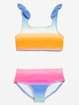 Printed Tie-Knot Bikini Swim Set for Girls | Old Navy (US)