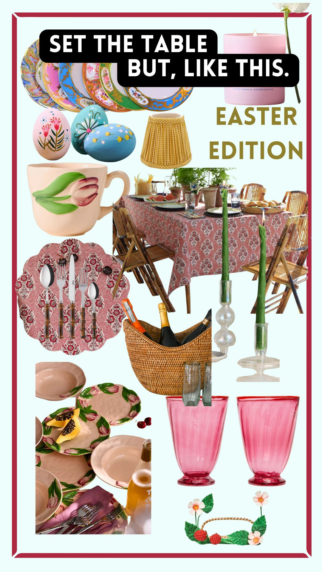 Set the TABLE but, like this
Easter Edition  

 #LTKSeasonal #LTKHome #LTKStyleTip