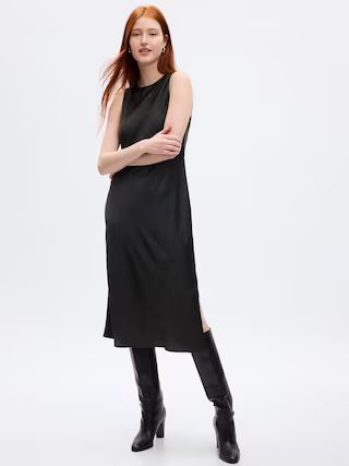 Satin High-Neck Midi Dress | Gap (US)