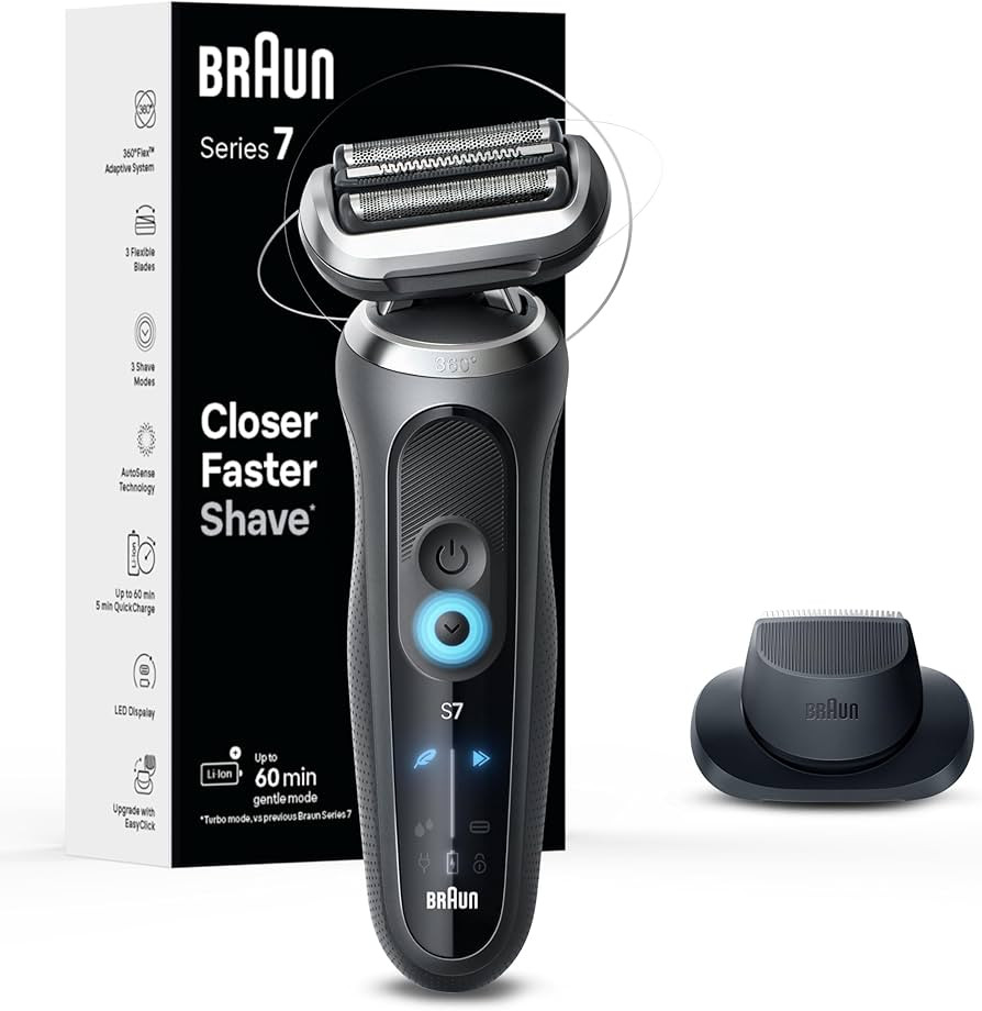 Braun Electric Shaver for Men, Series 7 7120s, Wet & Dry Shave, Turbo & Gentle Shaving Modes, Wat... | Amazon (US)