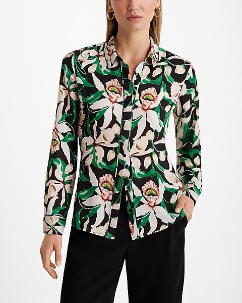 Relaxed Floral Portofino Shirt | Express