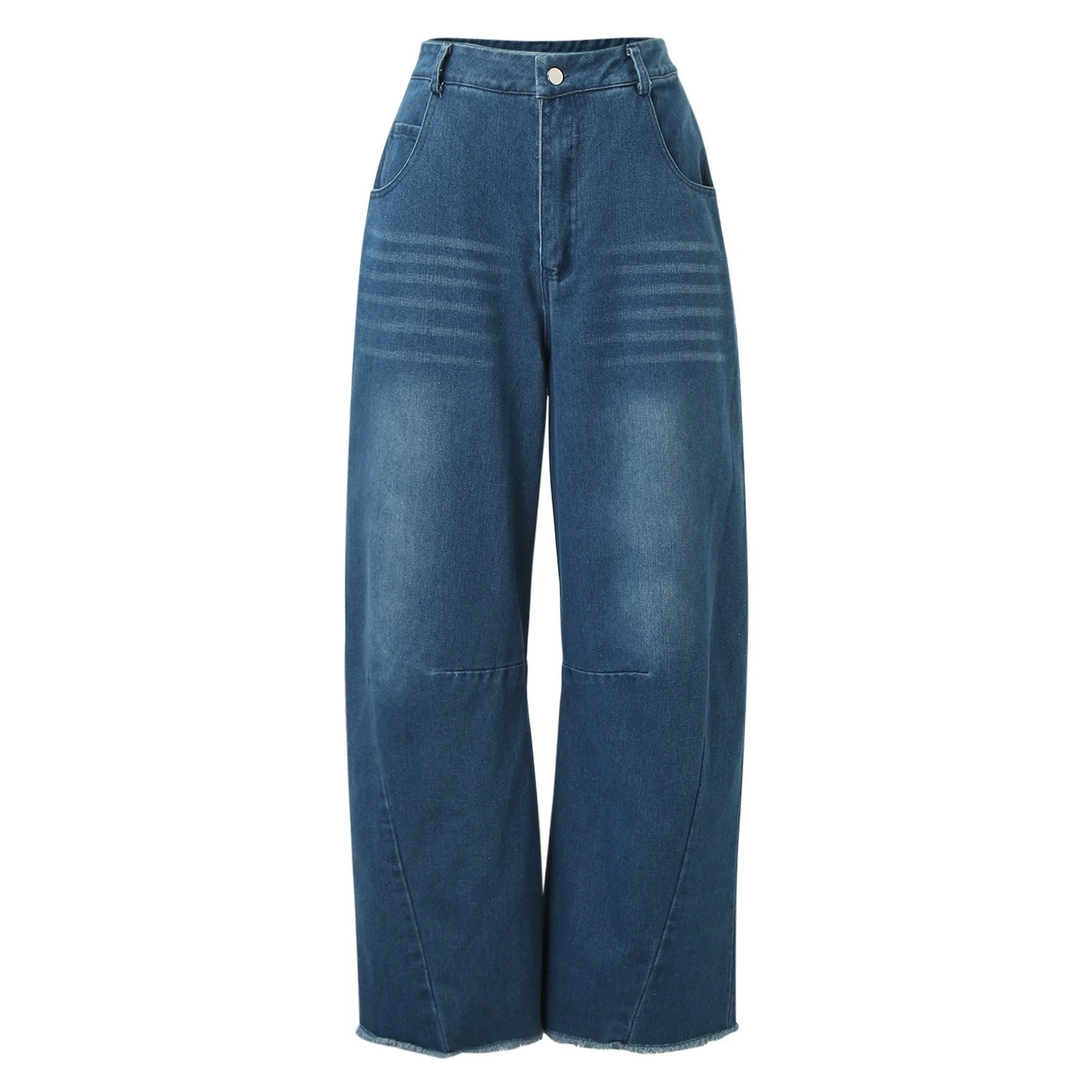 GYUJNB Bootcut Jeans for Women Women Y2k Baggy Wide Leg Jeans Barrel Boyfriend Cropped Hem Denim ... | Walmart (US)