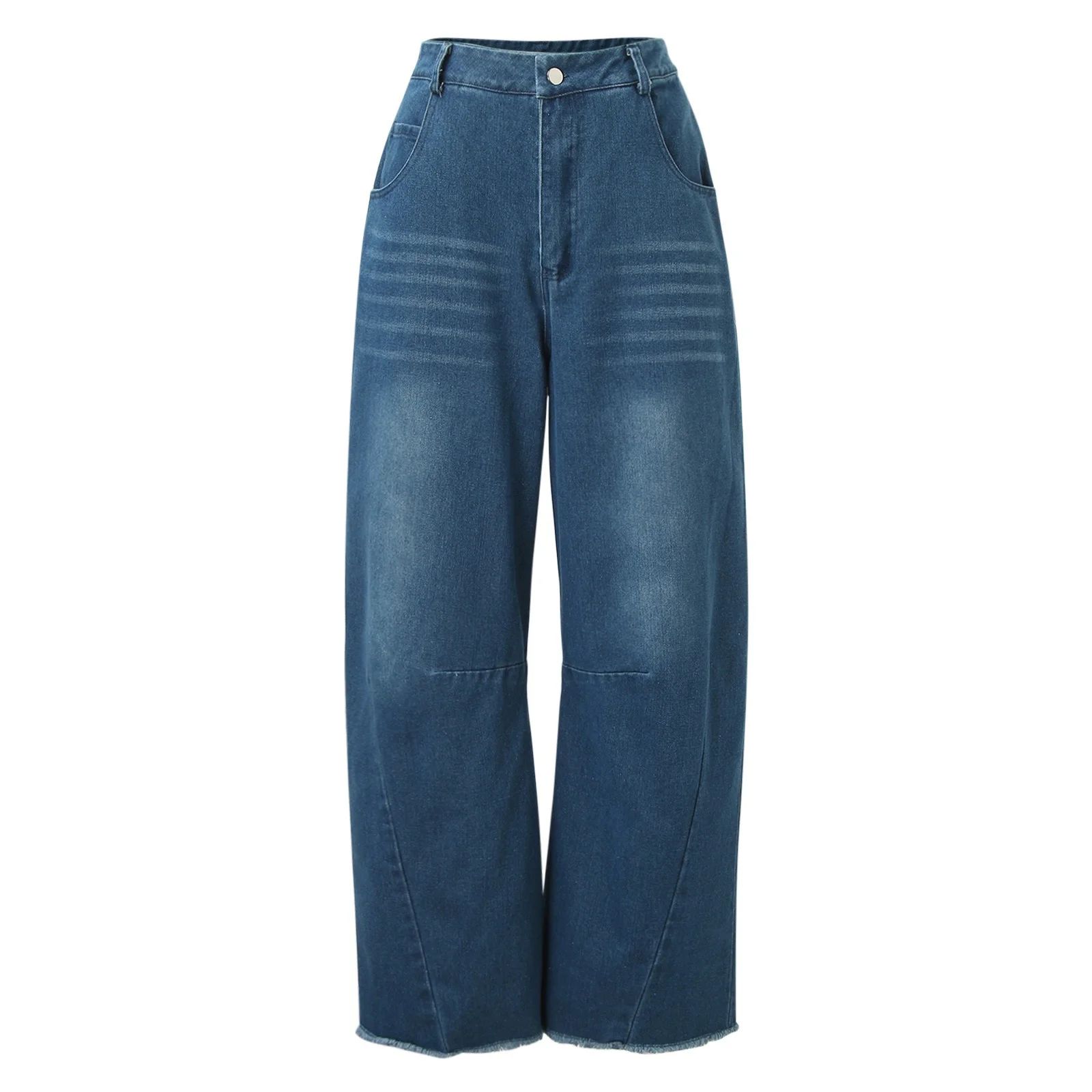 GYUJNB Bootcut Jeans for Women Women Y2k Baggy Wide Leg Jeans Barrel Boyfriend Cropped Hem Denim ... | Walmart (US)
