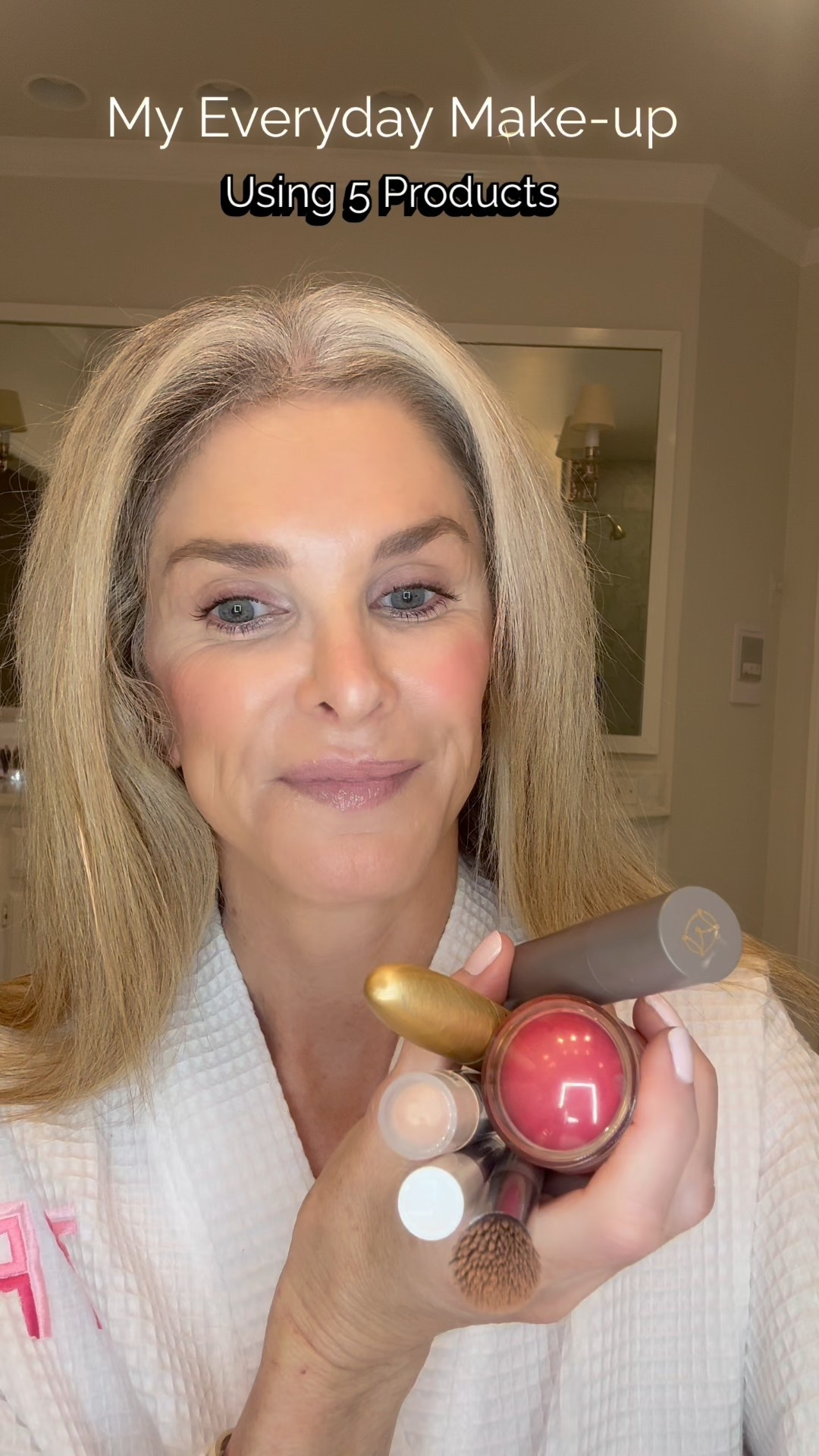 1) Grande Conditioning Peptide mascara
2) Merit foundation stick - Sand
3) Merit flush balm - Le BonBon
4) It Cosmetics do it all concealer - Fairest Neutral 
5) Tarte Juicy Lip - Rose 

#LTKOver40 #LTKBeauty #LTKFindsUnder50