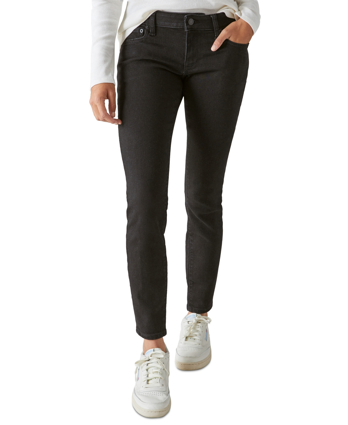 Lucky Brand Women's Lizzie Low-Rise Skinny Jeans - Clean Black | Macy's