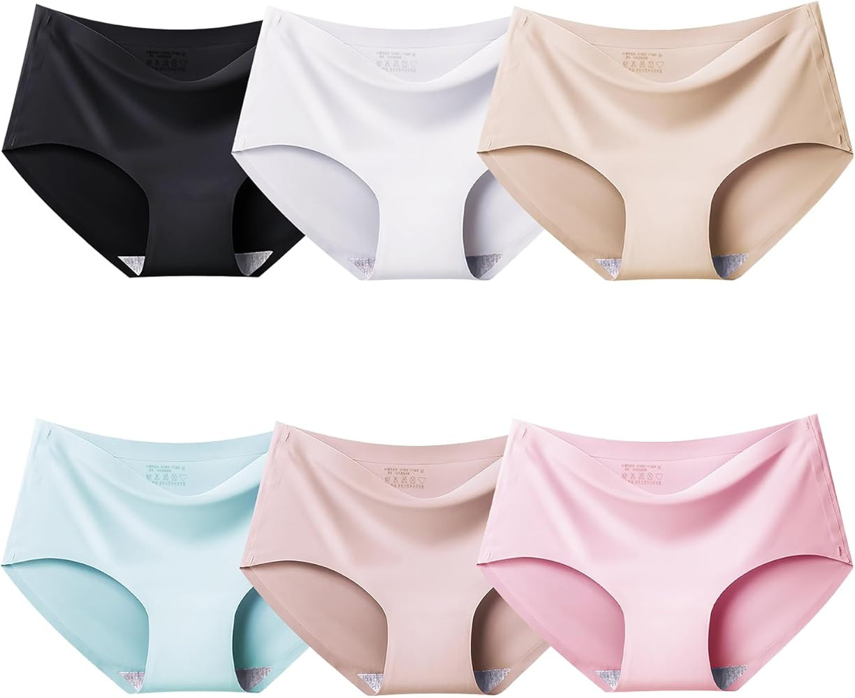 Domee Teen Girls Seamless Underwear No Show Panties Pack of 6 Invisible Briefs | Amazon (US)