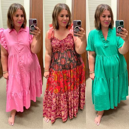 Curvy spring wedding guest dresses! These maxi dresses are also perfect for graduation dresses or shower guest dresses. Would also work for resort wear outfits. Pink XL, floral L, green XL. These are great if you’re pear shaped, too! 

Plus size dress, midsize dress, Belk Crown and Ivy, Free People maxi dress

#LTKover40 #LTKwedding #LTKplussize