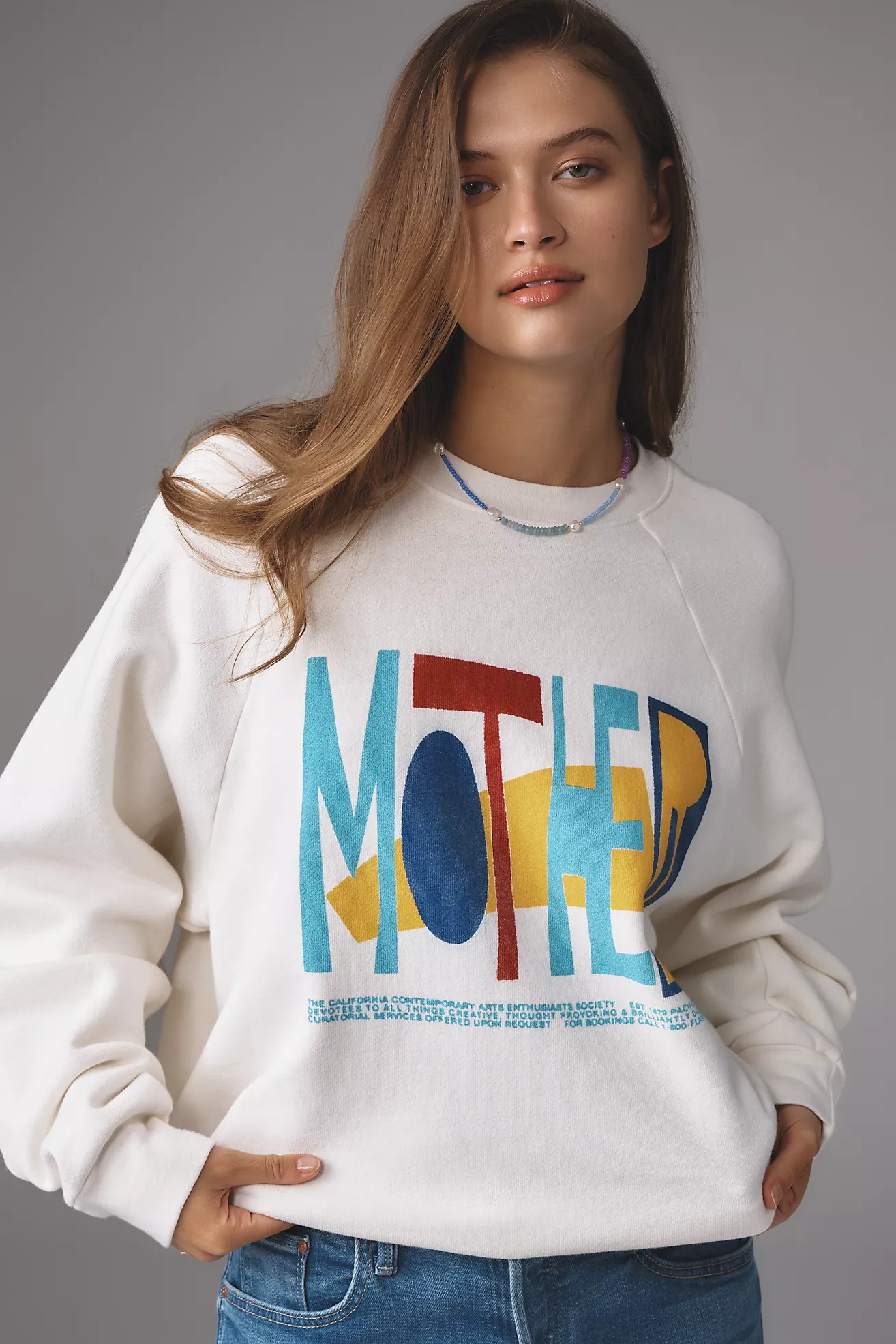 MOTHER The Boost Cropped Crew Neck Sweatshirt | Anthropologie (US)