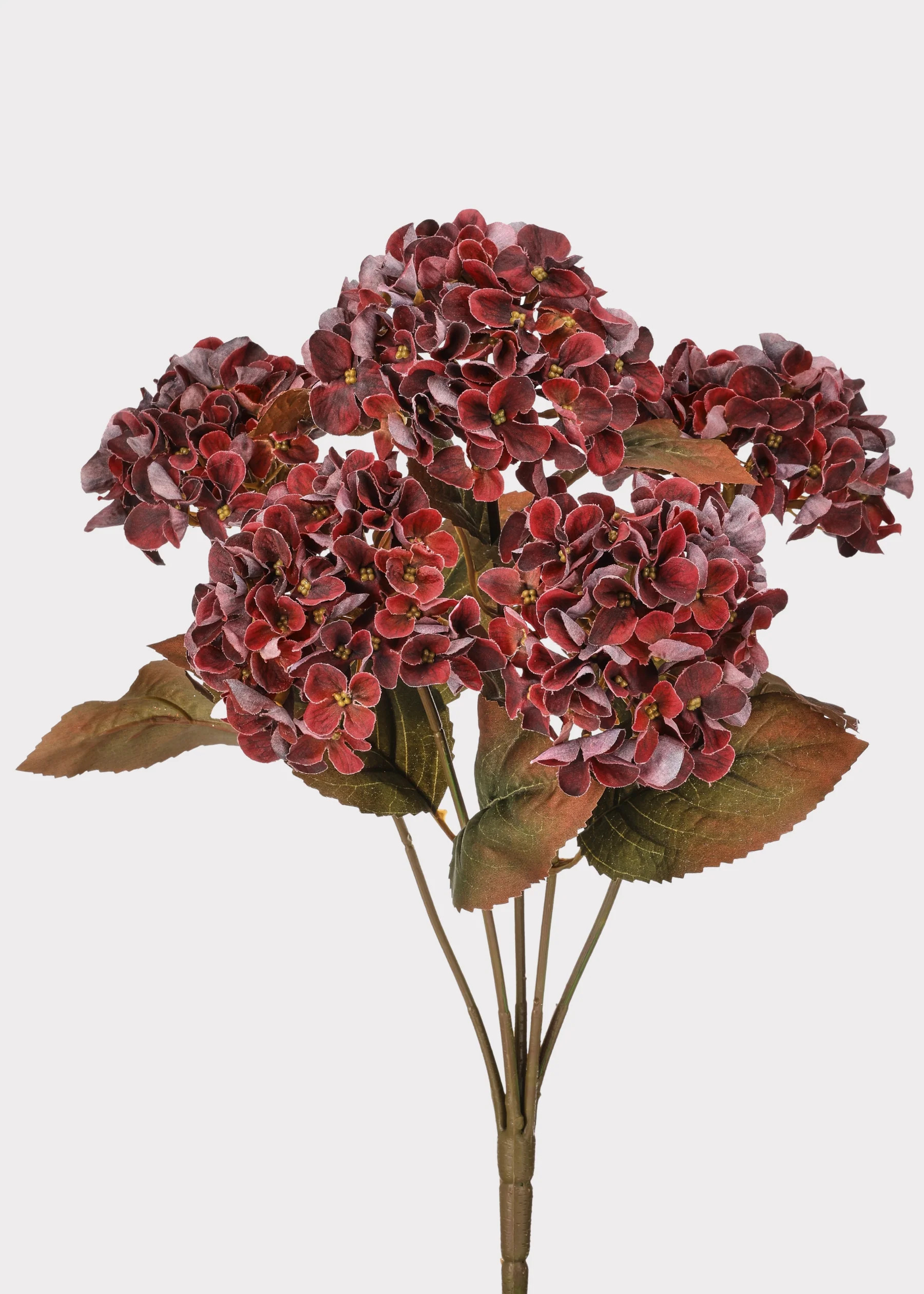 Burgundy Hydrangea Bush | Lifelike Fake Fall Flowers at Afloral | Afloral