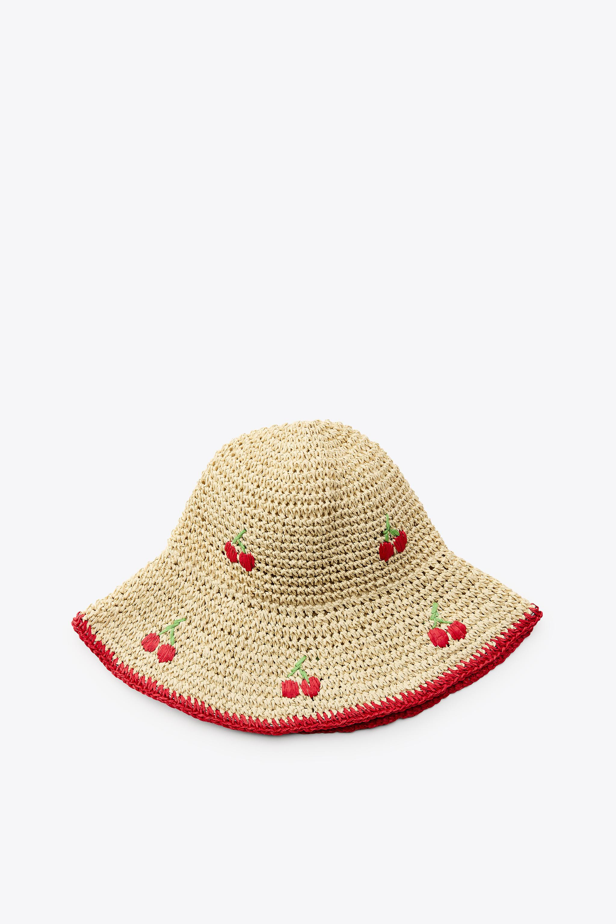 CHERRY EMBROIDERED CABLE KNIT BEANIE | Zara US
