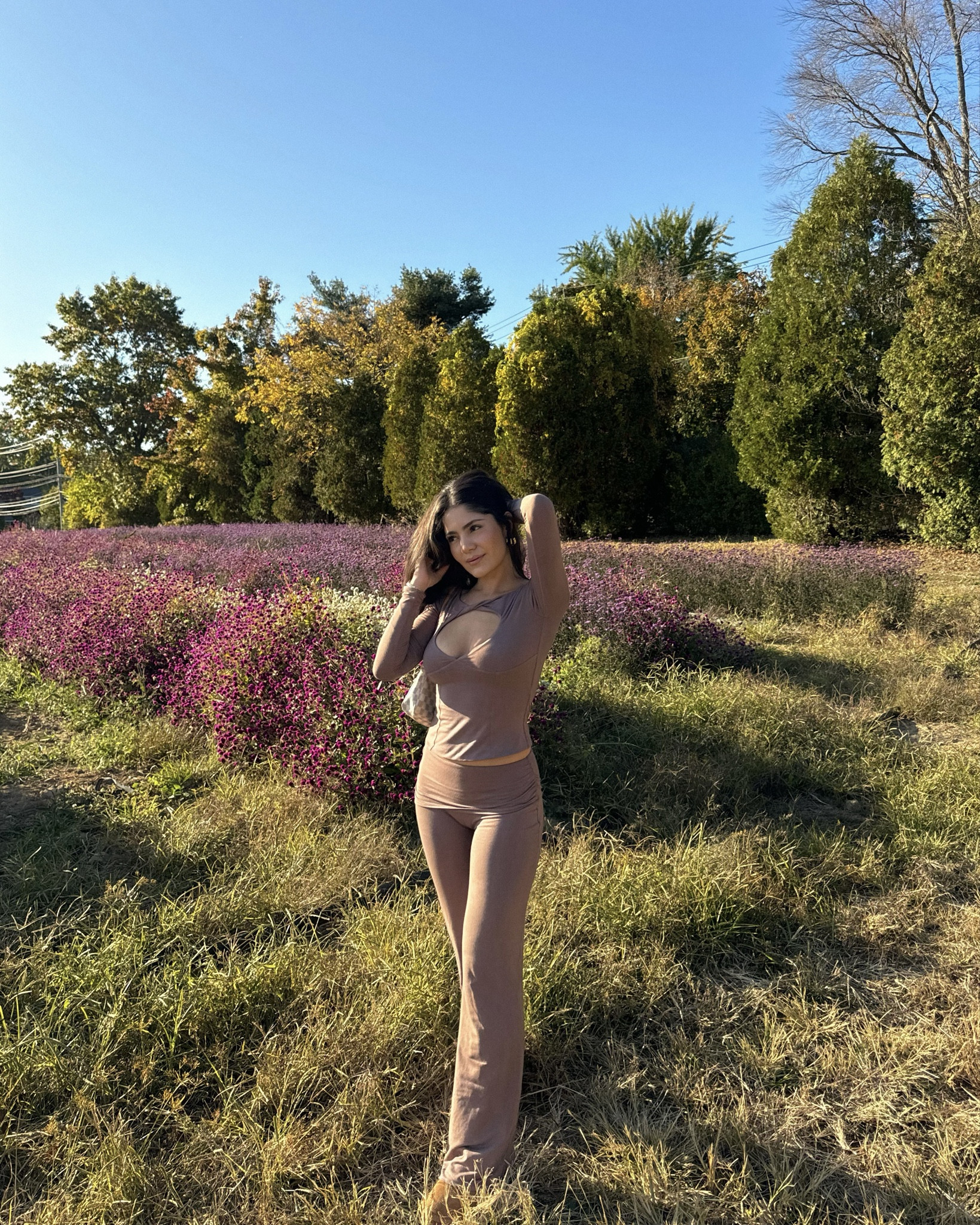 day at the farm 🎃🍂 matching set, comfy outfit, brown set, lounge wear, casual outfit, autumn outfit 