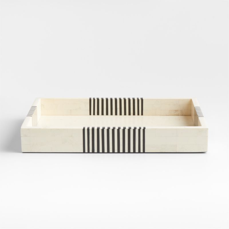 Clara Resin Inlay Decorative Tray 19" | Crate & Barrel | Crate & Barrel