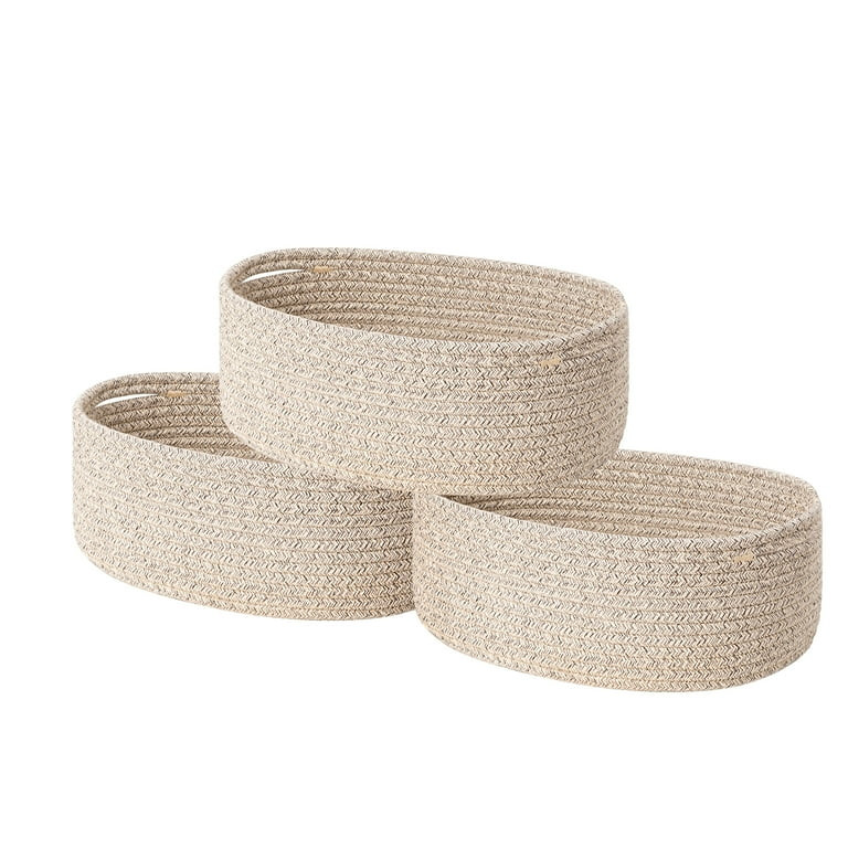 HBlife Shelf Storage Baskets for Organizing - Cotton Rope Baskets with Handles - Small Empty Deco... | Walmart (US)
