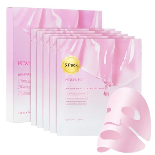 Salmon DNA PDRN Collagen Jelly Gel Mask,Overnight Face Mask,Hydrogel Mask with Niacinamide, Peptide for Glass Glow Skin - Elasticity, Hydrating, Firming,Plump,Fine Lines,Skincare 5ea Mothers Day Gifts | Amazon (US)