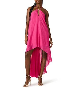 Suzanne Halter Shift Hi Low Maxi Dress | Dillard's