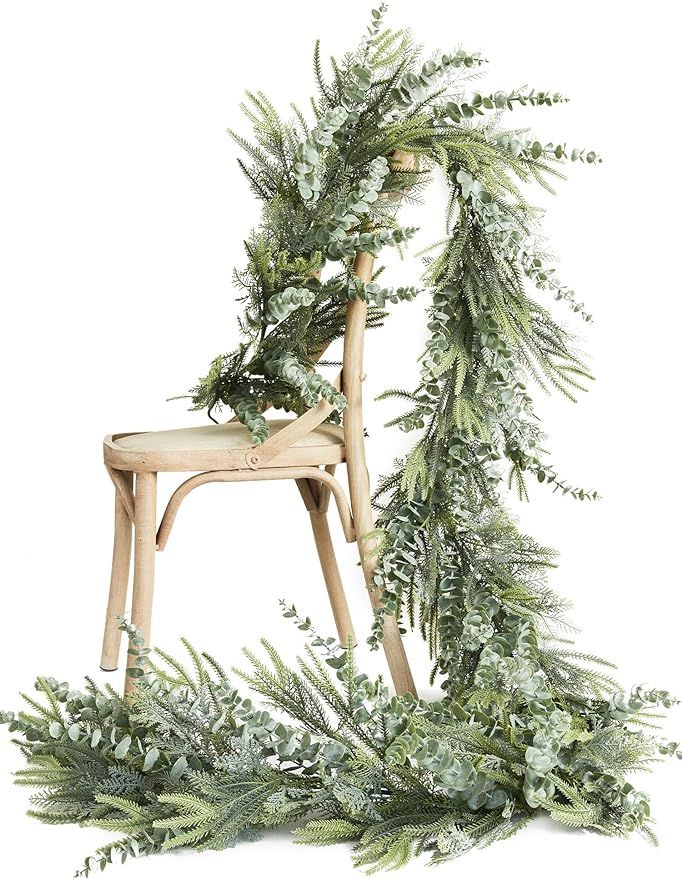 9ft Handmade Christmas Garland,Artificial Cypress Cedar Pine Needles Greenery Seasonal Garland fo... | Amazon (US)